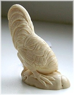 японская антикварная нецке из слоновой кости Петух