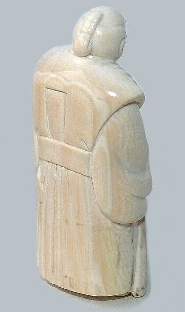 Японский антиквариат. Нецки, самурай, японская статуэтка -окимоно из слоновой кости