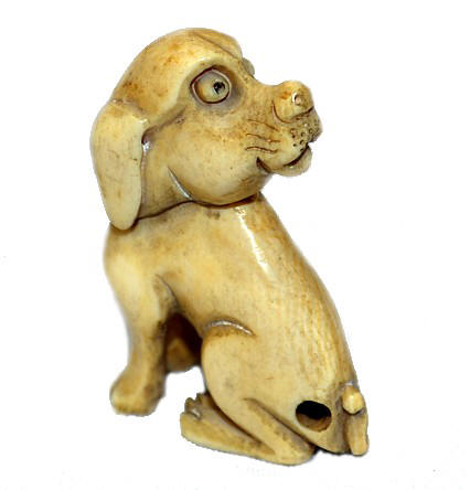 Собачка, Миниатюрная редкостная работа из слоновой кости