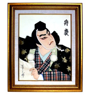 Бэнкэй, японская картина на шелке