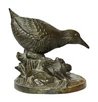 Птичка, бронзовая кабинетная статуэтка, 1900-е гг., Япония