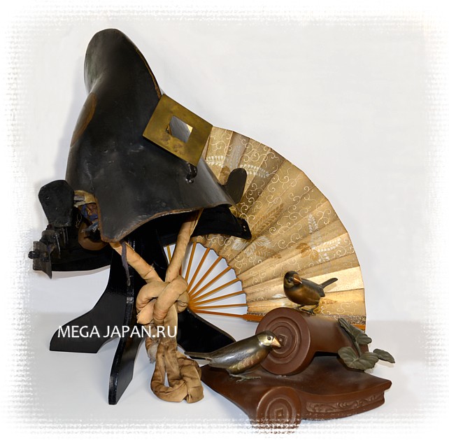 боевой шлем самурая, 16 в.,  бронзовая композиция Птички, 1800-е гг.