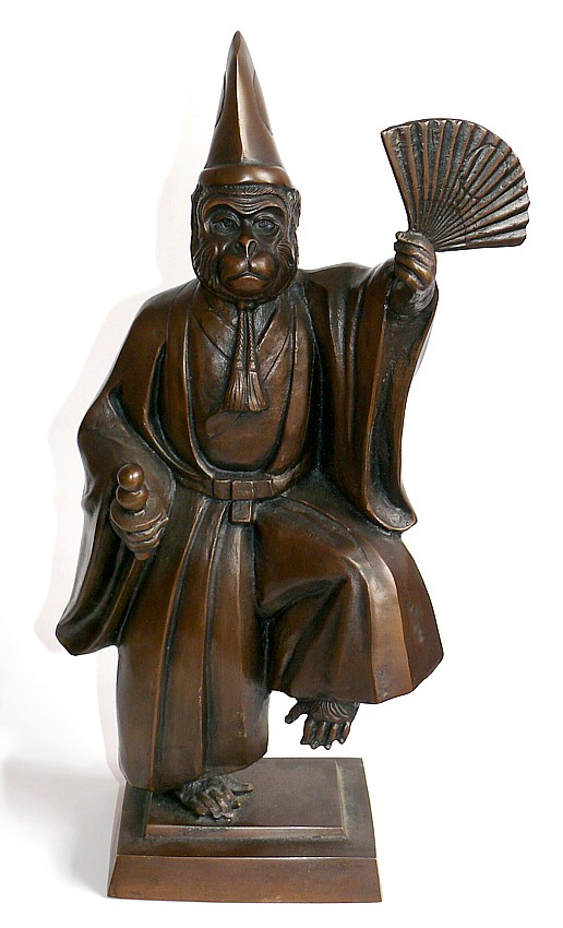 японская бронзовая антикварная статуэтка Царь Обезьян