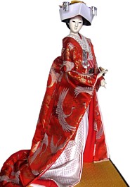японская традиционная интерьерная  кукла в свадебном наряде