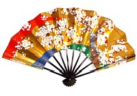 японский традиционнный веер для танца с авторским рисунком