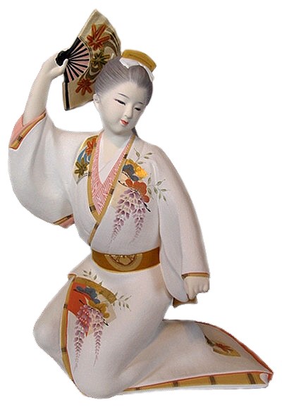 японская статуэтка Девушка с веером, 1960-е гг