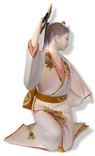 японская статуэтка Девушка с веером, 1950-е гг