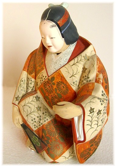 японская статуэтка Ю-Я,  персонаж театра НО-О в маске и сценическом костюме, керамика, 1930-е гг.