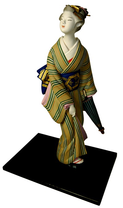 японская статуэтка в стиле ар-деко Девушка с зонтиком
