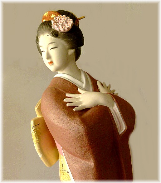 старинная японская авторская  статуэтка, деталь