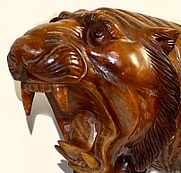 тигр, японская резная интерьерная скульпура
