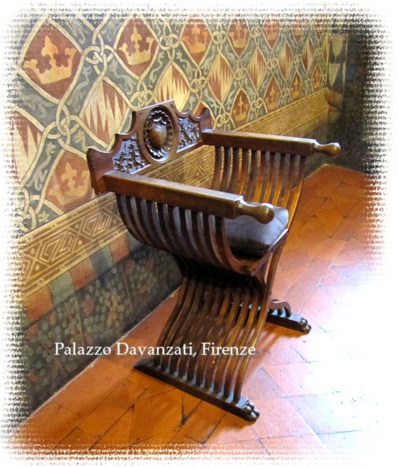 складное флорентийское кресло из Дворца Даванзати, Флоренция, 16 век
