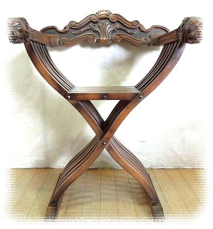 резное деревяное складное кресло, Япония