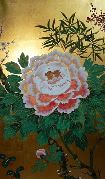 японский рисунок на ширме, деталь. Mega Japan, японский интернет-магазин