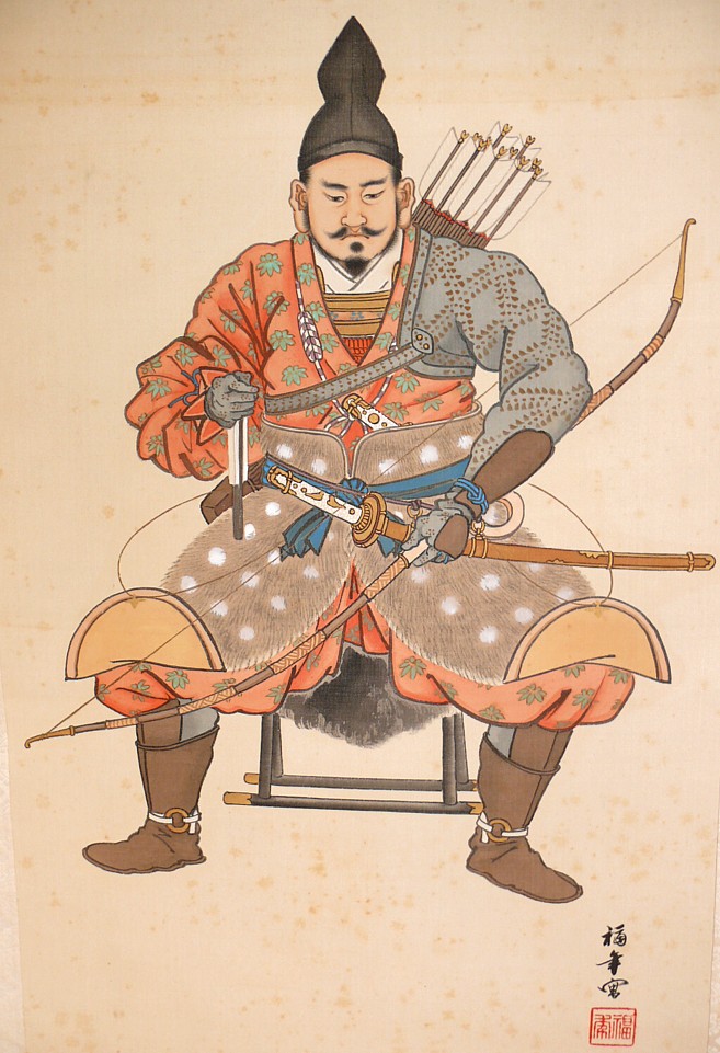 японская картина Сегун в полевой ставке,  деталь, 1880-90-е гг.