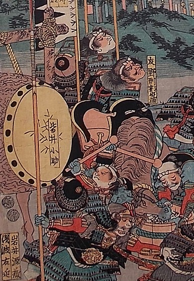 японская гравюра укие-э, Утагава Ёситора, деталь