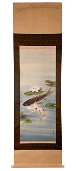 японский рисунок на свитке, 1900 г.