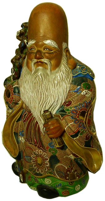 один из Семи Богов Счастья, японская антикварная фарфоровая фигура