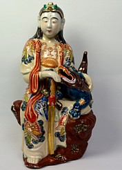 антикварная фарфоровая статуэтка в виде Бодхисатвы Мандзю , Япония