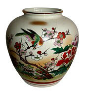 Японская фарфоровая ваза КУТАНИ с росписью, 1950-60-е гг.