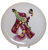 Японский рисунок на фарфоровой интерьерной тарелке