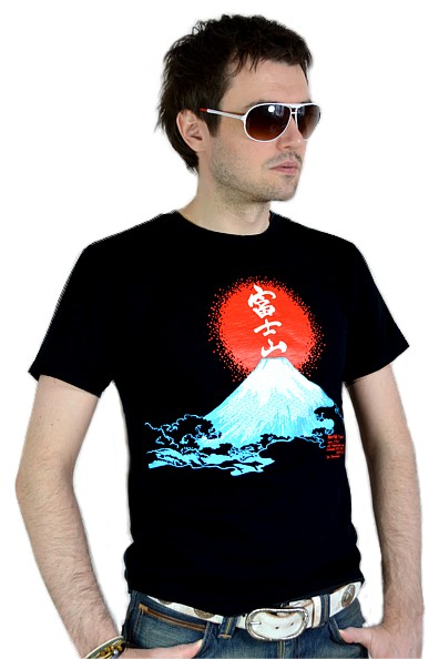 японская мужская футболка с рисунком в виде Фуджиямы