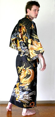 мужской халат-кимоно из хлопка, сделано в Японии