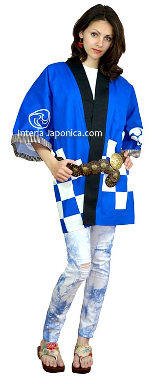 японская традиционная одежда: куртка хантэн, хлопок 100%, унисекс