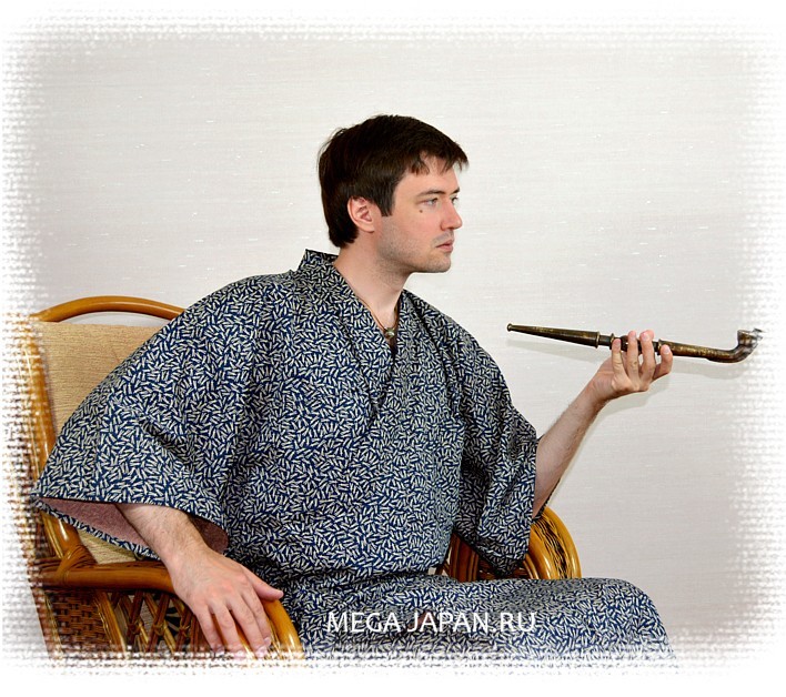 японская традицонная мужская одежда - юката ( кимоно из хлопка)