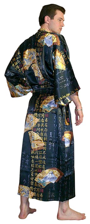 шелковый мужской халат-кимоно, Япония 