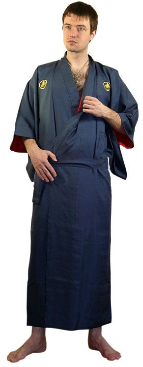 мужское шелковое японское кимоно