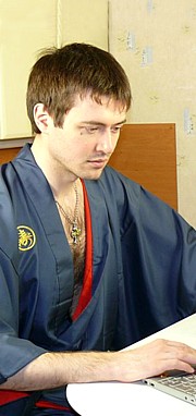 мужское шелковое кимоно с вышивкой