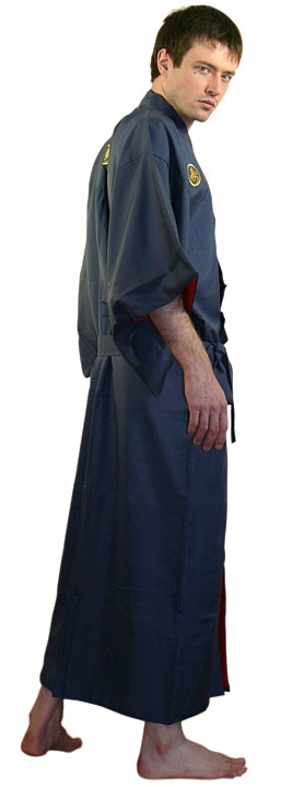 японское мужское шелковое  кимоно