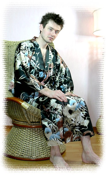 мужское кимоно, 100% шелк, Япония