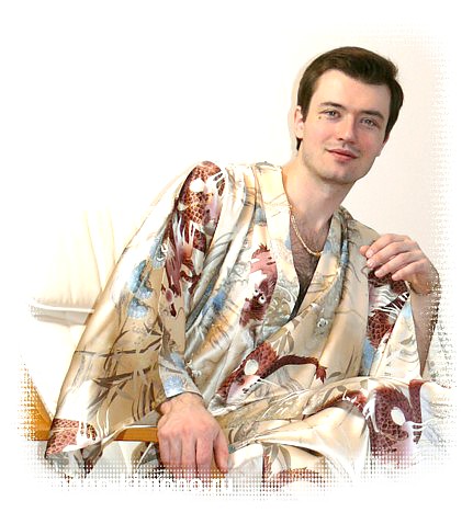 мужской шелковый халат кимоно