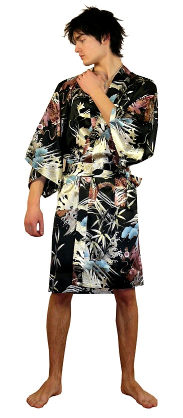 мужской халат-кимоно из натурального шелка