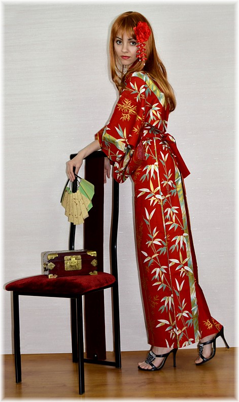 халат кимоно из хлопка, сделано в Японии