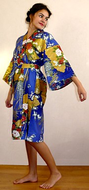 женский халатик-кимоно из хлопка, Япония