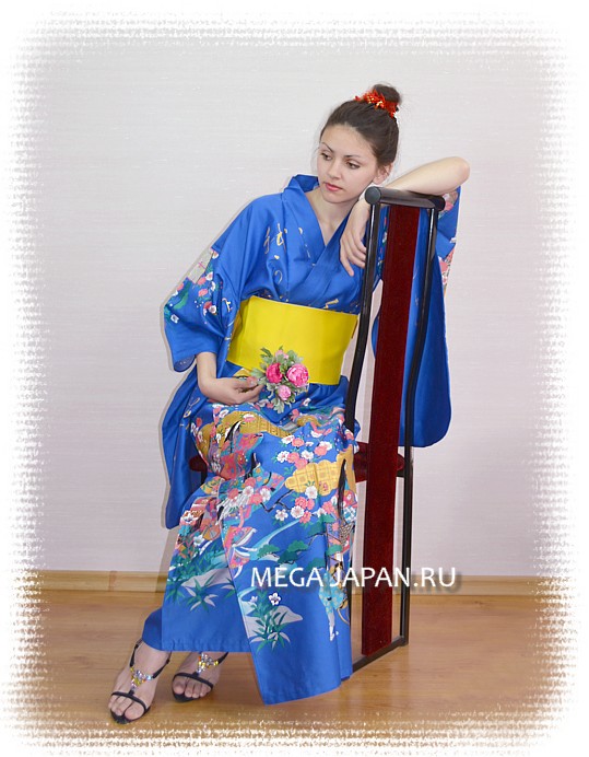 японское кимоно Стихи на Воде, хлопок 100%