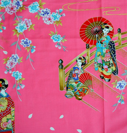 рисунок ткани женского халата кимоно, хлопок 100%, сделано в Японии