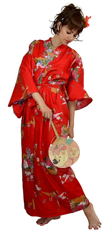 женский халат в японском стиле, сделано в Японии, хлопок 100%