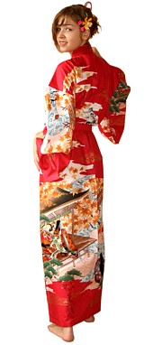 женский халат-кимоно из хлопка, сделано в Японии