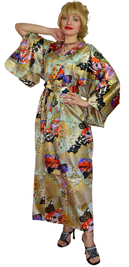 женский халат-кимоно, сделано в Японии, иск. шелк