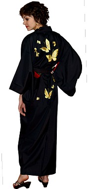 японское кимоно с вышивкой и подкладкой