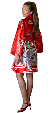 халатик-кимоно ХАРУКО, иск. шелк, сделано в Японии