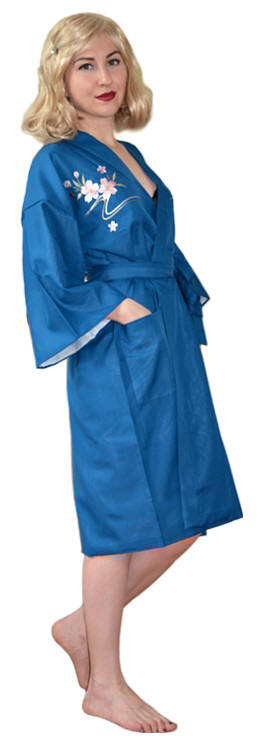 японское кимоно-мини с вышивкой и подкладкой