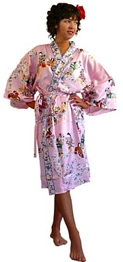 халатик-кимоно ОКИНАВА, иск. шелк, сделано в Японии