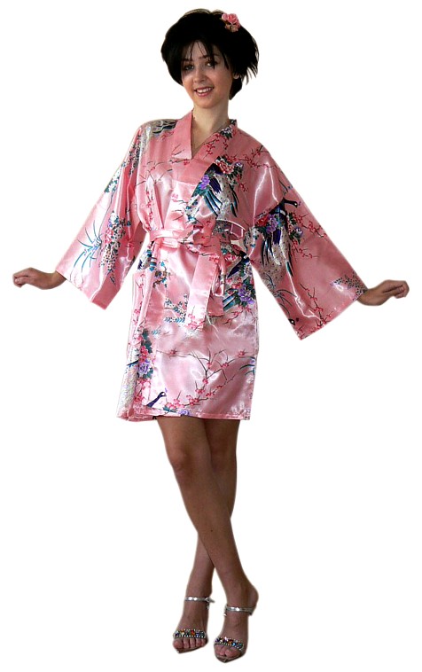 халатик-кимоно из иск. шелка, сделано в Японии