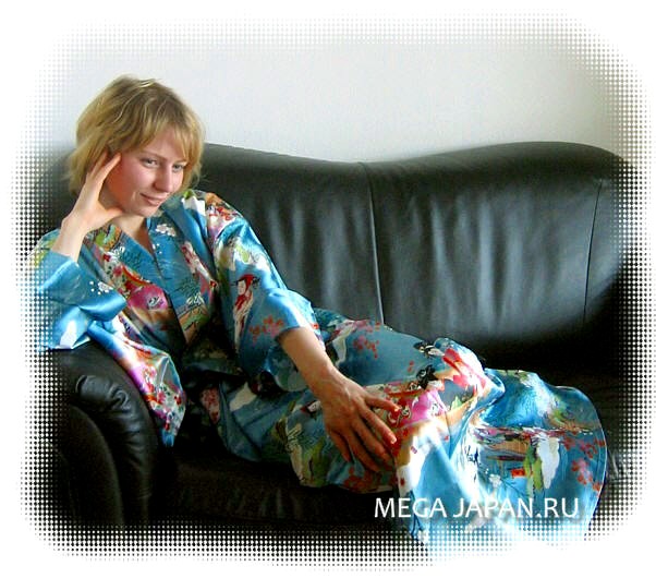 японское шелковое кимоно Эдогава - стильная женская одежда для дома