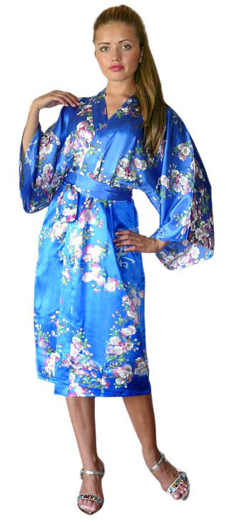 шелковый женский халатик- кимоно, сделано в Японии